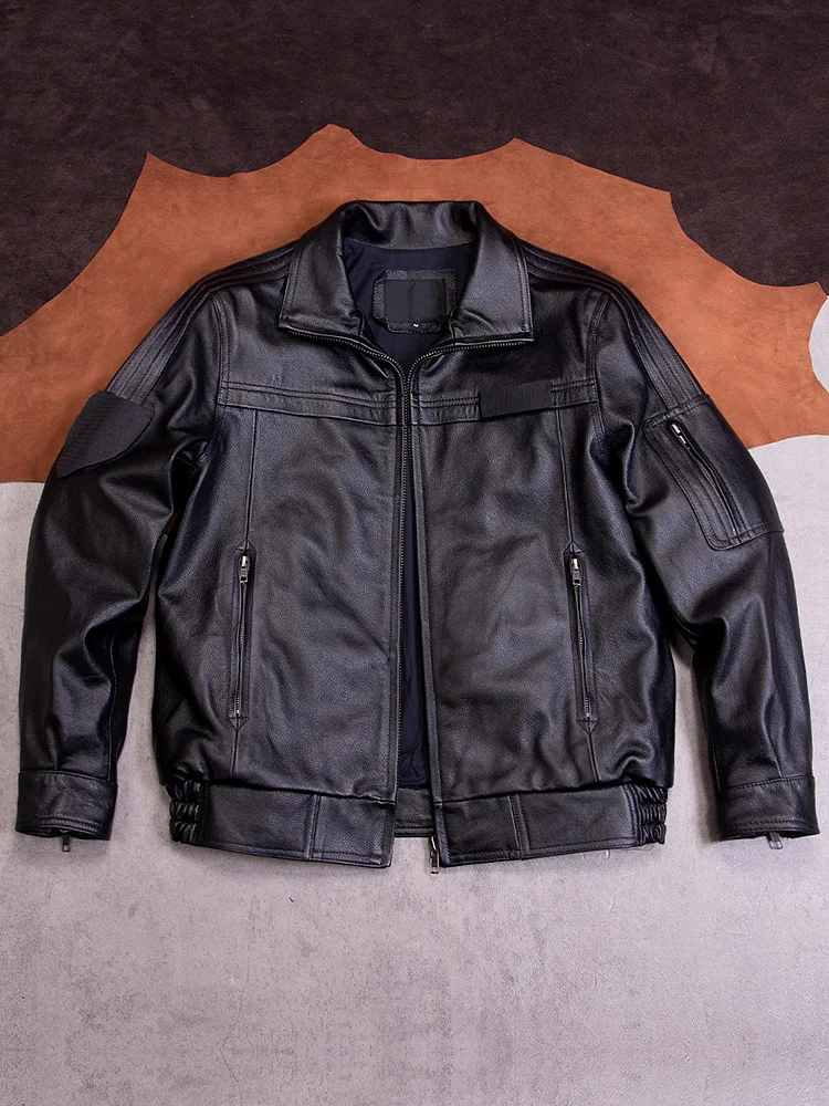 Casual Black Leather Jacket Men's Top Layer Cowhide Zipper Collar Short Style Fashion Urban Anti-Deformation Warmth Windproof
Casual Black Leather Jacket Men's Top Layer Cowhide Zipper Collar Short Style Fashion Urban Anti-Deformation Warmth Windproof