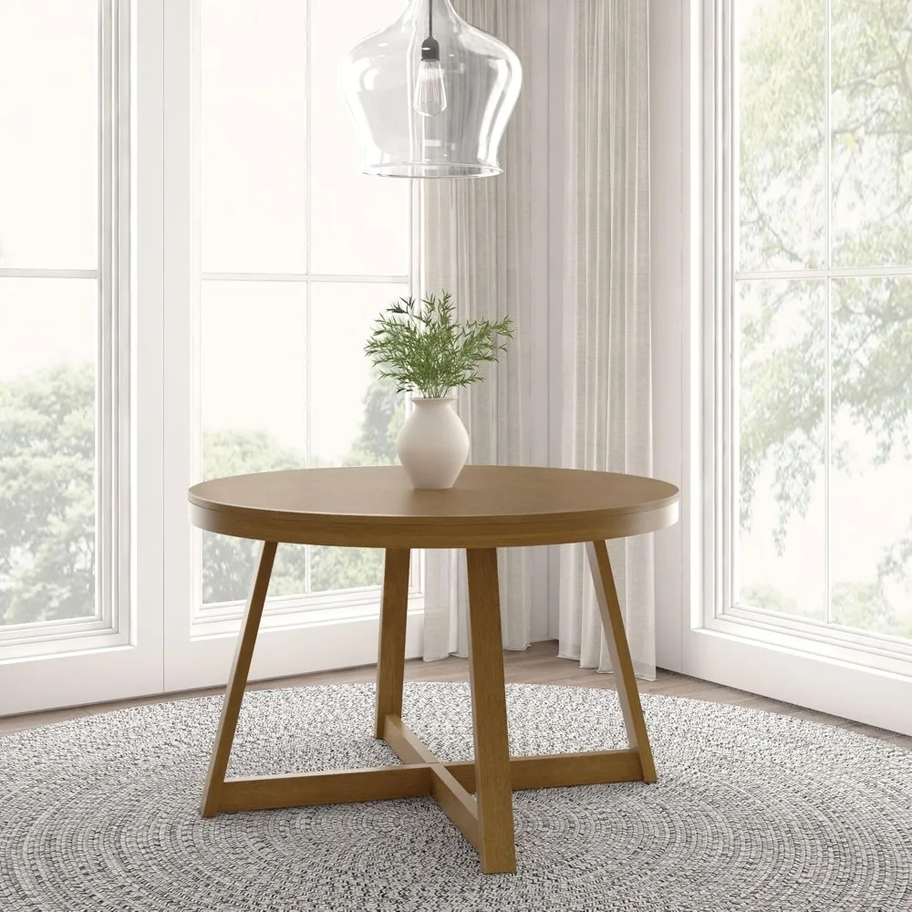 Round Dining Table, 47 Inch Solid Wood Kitchen Table, Farmhouse Round Table for 4, Small Dinette Table, Pecan Wirebrush
Round Dining Table, 47 Inch Solid Wood Kitchen Table, Farmhouse Round Table for 4, Small Dinette Table, Pecan Wirebrush