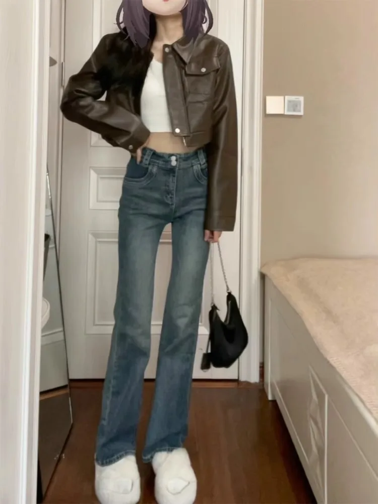 Retro High Waist Bell Bottom Jeans Women's Small Size Spring Autumn New Slimming Long Pants Cotton Elastic Denim
Retro High Waist Bell Bottom Jeans Women's Small Size Spring Autumn New Slimming Long Pants Cotton Elastic Denim