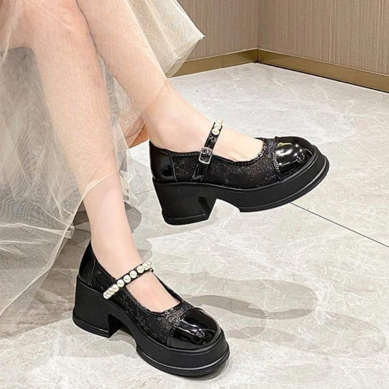 French Inspired Women's Mary Jane Shoes for 2026 Autumn Trendy Breathable Mesh and Lace Embroidery One Strap Low-Cut Chunky Sole
French Inspired Women's Mary Jane Shoes for 2026 Autumn Trendy Breathable Mesh and Lace Embroidery One Strap Low-Cut Chunky Sole