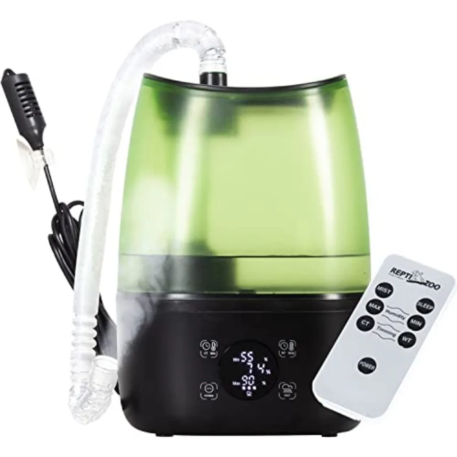 Reptile terrarium fogger: ABS plastic, black, 2-in-1 digital timing hygrostat control, 4L tank, remote, extended hose for beard
Reptile terrarium fogger: ABS plastic, black, 2-in-1 digital timing hygrostat control, 4L tank, remote, extended hose for beard