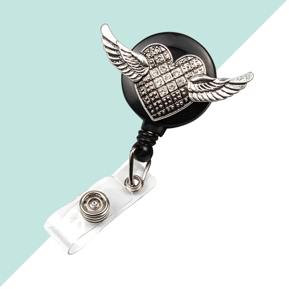Retro Wing Shaped Round Rhinestone Clips ID Sleeve Telescopic Buckle Retractable ID Badge Reel Clips Easy Pull Buckle Clip (Whit
Retro Wing Shaped Round Rhinestone Clips ID Sleeve Telescopic Buckle Retractable ID Badge Reel Clips Easy Pull Buckle Clip (Whit
