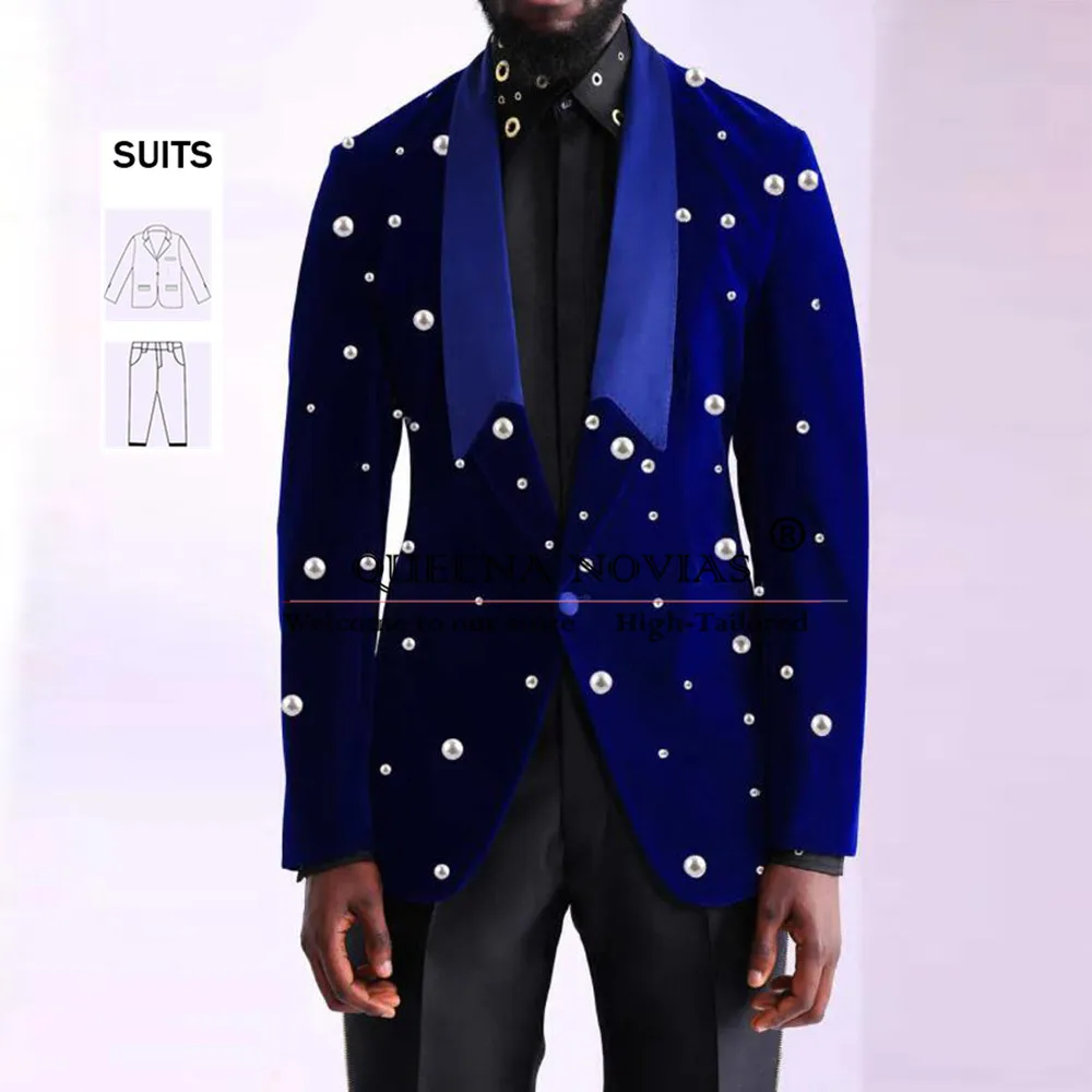 Luxury Pearls Velvet Suit Men Formal Business Dinner Party Prom Blazer Customized 2-Piece Single Breasted Wedding Groom Tuxedo
Luxury Pearls Velvet Suit Men Formal Business Dinner Party Prom Blazer Customized 2-Piece Single Breasted Wedding Groom Tuxedo