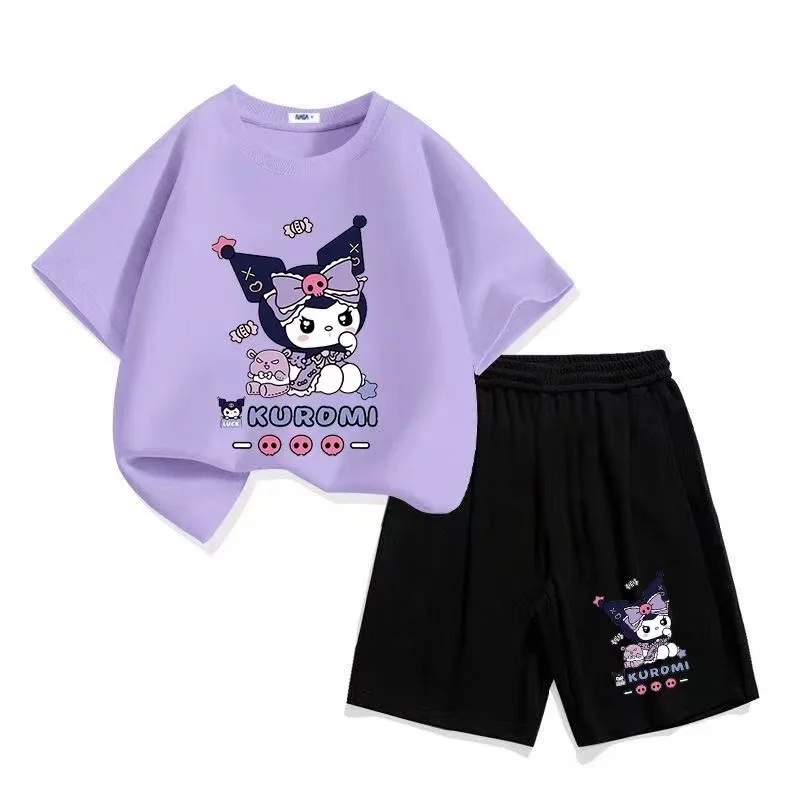 Summer Baby Girl Clothes Set Children Sanrio Kuromi Cartoon Print T-shirt and Short Two Pieces Suit Kid Shorts Sleeve Tracksuit
Summer Baby Girl Clothes Set Children Sanrio Kuromi Cartoon Print T-shirt and Short Two Pieces Suit Kid Shorts Sleeve Tracksuit
