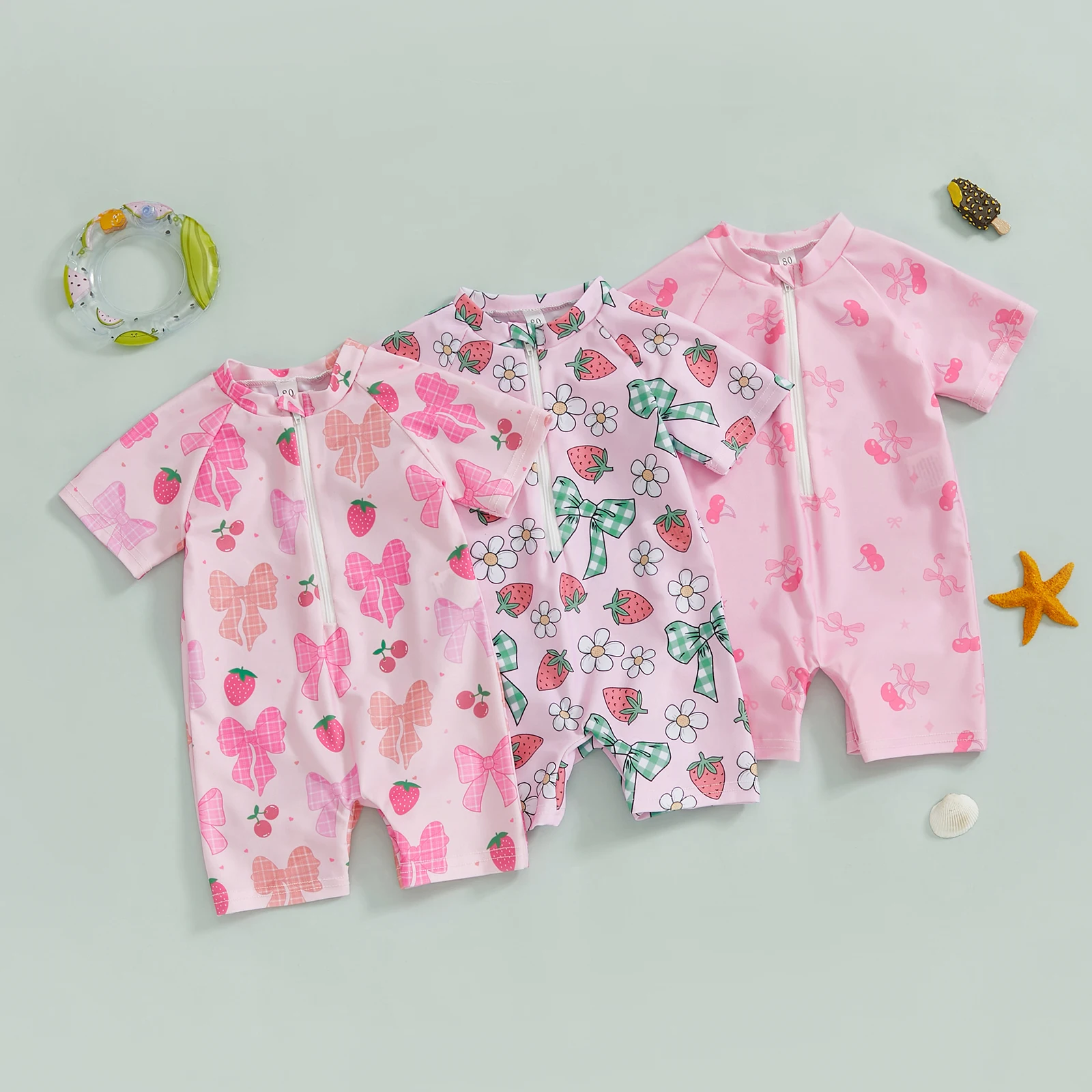 Toddler Kids Girls Rash Guard Swimsuit Cherry/Bow Print Zipper Short Sleeve Zip Up Bathing Suit Girls Swimming Clothes
Toddler Kids Girls Rash Guard Swimsuit Cherry/Bow Print Zipper Short Sleeve Zip Up Bathing Suit Girls Swimming Clothes