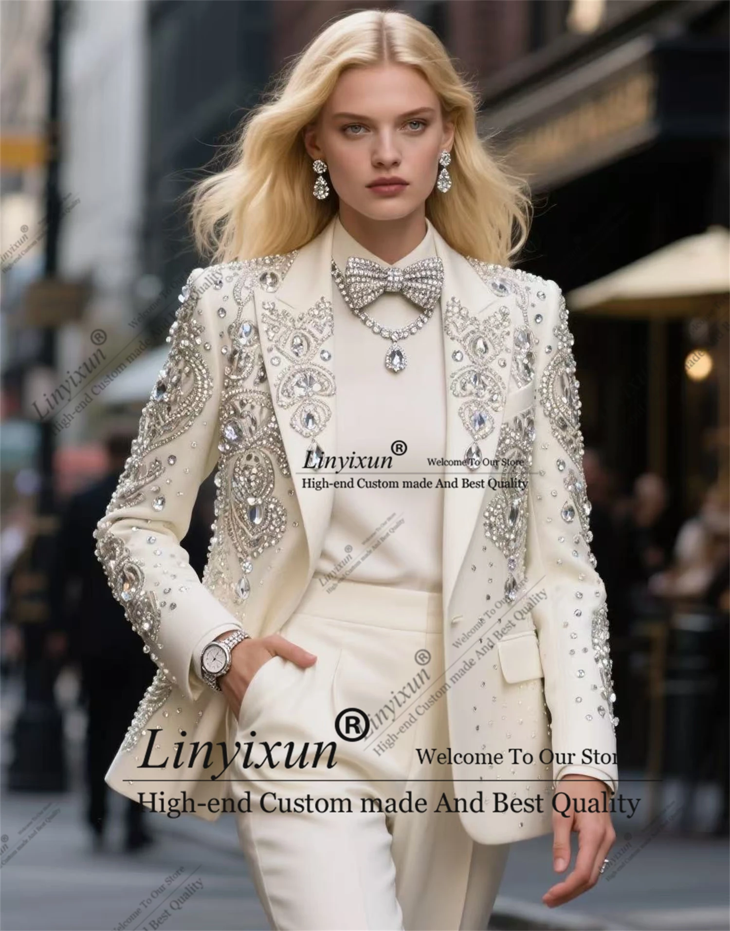High-end Diamond Design Of Bride Dresses Customized Shiny Breasted Women Suits Banquet Party Tuxedo костюм женский
High-end Diamond Design Of Bride Dresses Customized Shiny Breasted Women Suits Banquet Party Tuxedo костюм женский