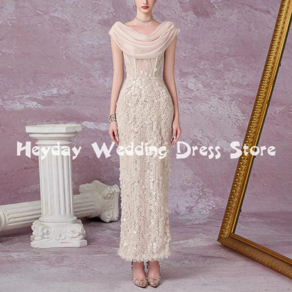 Heyday Women's O-neck Straight Lace Sequins Evening Dresses Sleeveless With Ribbons Ankle-Length Formal Elegant Dresses 2025
Heyday Women's O-neck Straight Lace Sequins Evening Dresses Sleeveless With Ribbons Ankle-Length Formal Elegant Dresses 2025