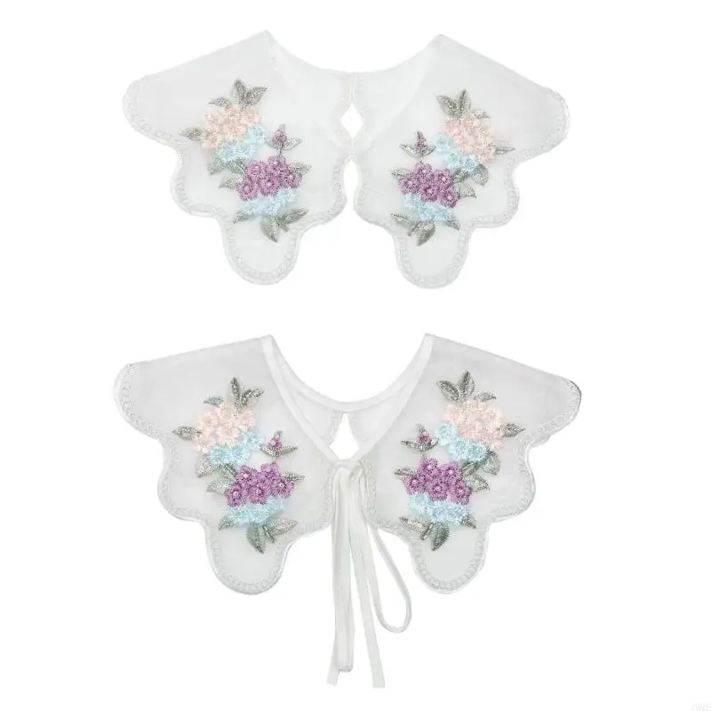 49ME Women Embroidered Colorful Flower Faux Collar Shawl Lace Capelet Dresses Collar for Collarless Shirt and Sweater Decors
49ME Women Embroidered Colorful Flower Faux Collar Shawl Lace Capelet Dresses Collar for Collarless Shirt and Sweater Decors