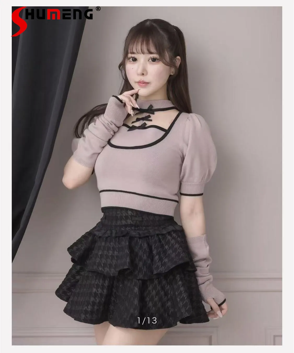 Japanese Elegant Sweet Halter Neck Hollow Collar Bow Bubble Sleeve Versatile Casual Knitted Short T-shirt Tops Women Summer 2026
Japanese Elegant Sweet Halter Neck Hollow Collar Bow Bubble Sleeve Versatile Casual Knitted Short T-shirt Tops Women Summer 2026