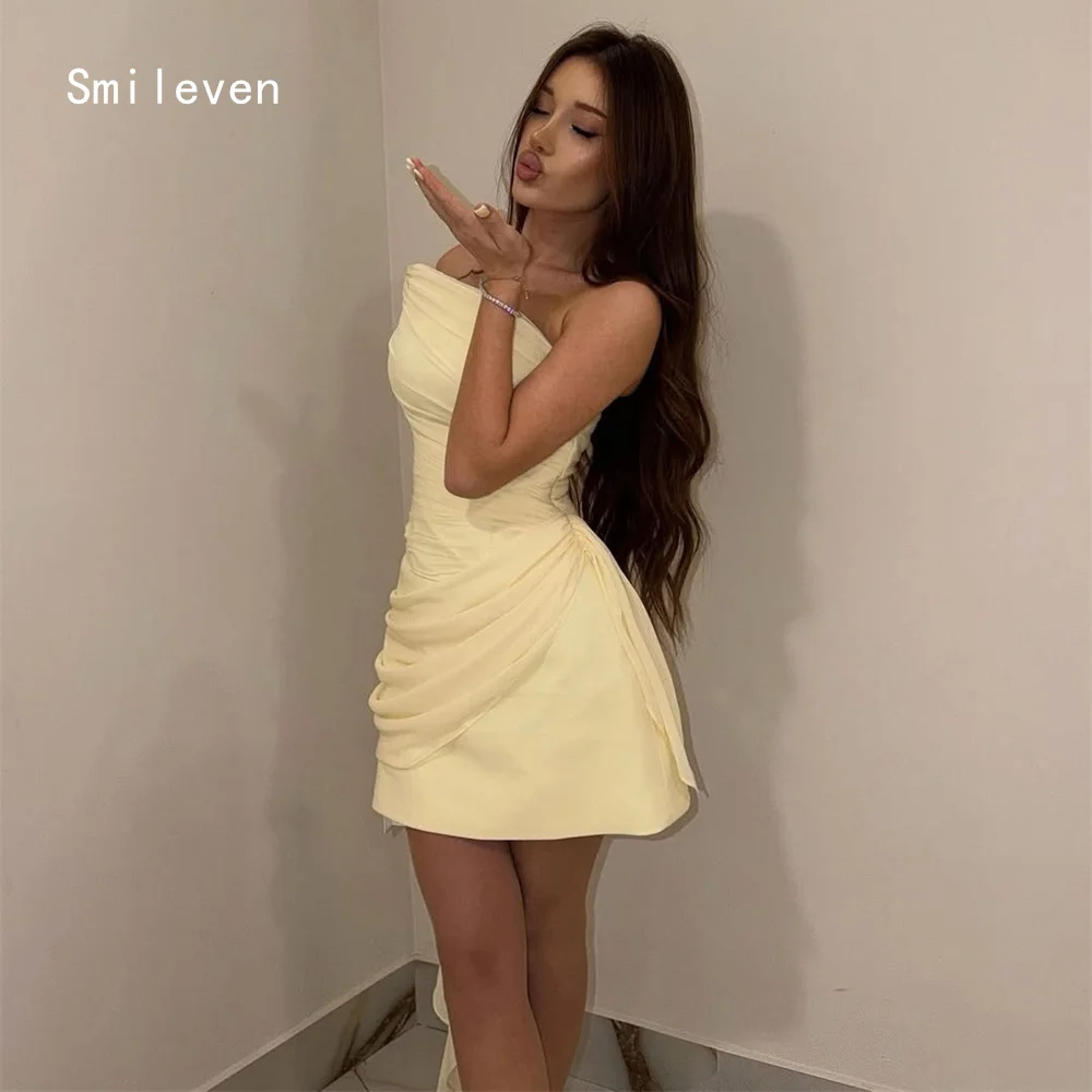 Smileven Luxury Short Mermaid Evening Dress Strapless Formal Prom Dresses Yellow Chifforn Party Gowns Customized 2026
Smileven Luxury Short Mermaid Evening Dress Strapless Formal Prom Dresses Yellow Chifforn Party Gowns Customized 2026