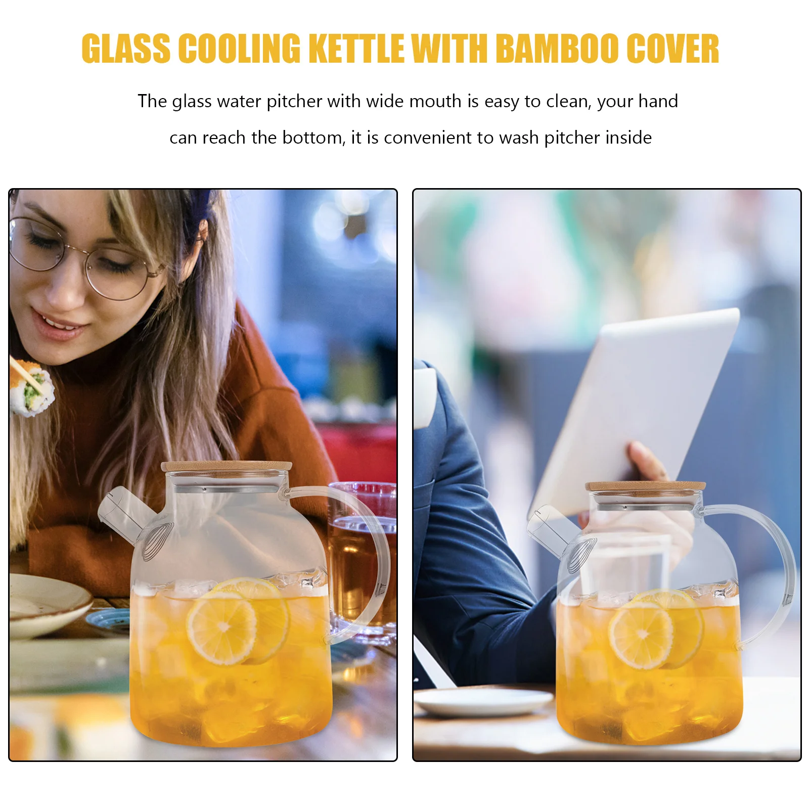 1pc Glass Cold Water Pitcher Japanese-Style Large Capacity Transparent Jug For Iced Tea Juice Water Kettle Kitchen Supply
1pc Glass Cold Water Pitcher Japanese-Style Large Capacity Transparent Jug For Iced Tea Juice Water Kettle Kitchen Supply