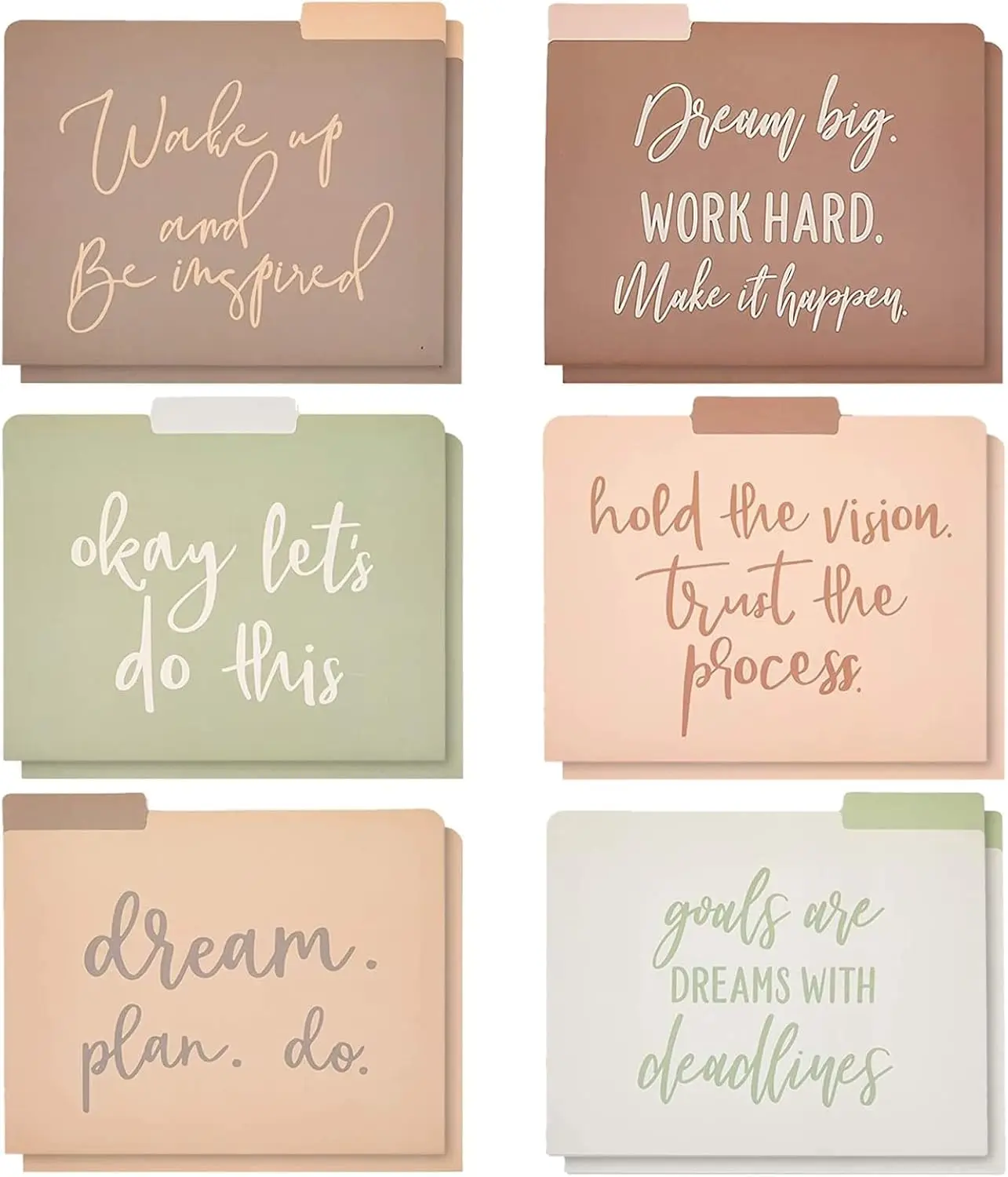 Paper Junkie Decorative File Folders, Letter Size for Women, Cute Earth Tone Aesthetic Office Supplies with Inspirational Sayings, 1/3 Cut Tabs (11.5 x 9.5 Inches) - Pack of 12 - Cute File Folders
Paper Junkie Decorative File Folders, Letter Size for Women, Cute Earth Tone Aesthetic Office Supplies with Inspirational Sayings, 1/3 Cut Tabs (11.5 x 9.5 Inches) - Pack of 12 - Cute File Folders
