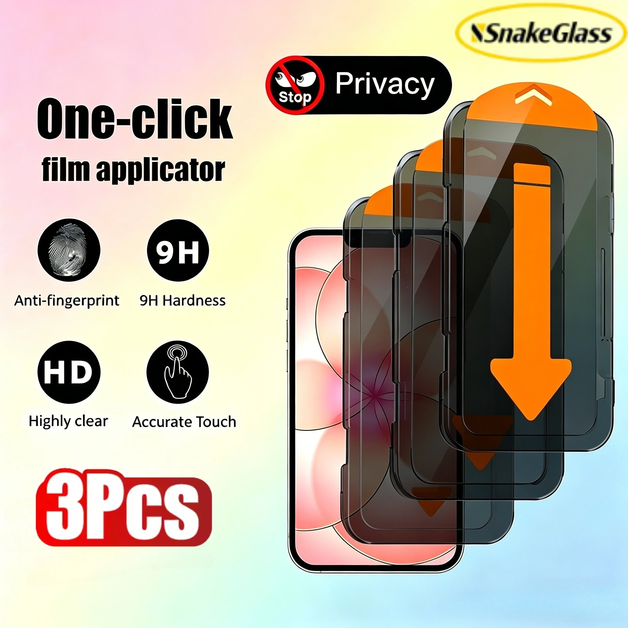 3Pcs Anti-Spy Tempered Glass Screen Protectors for IPhone 17 Air 17E 16 15 14 Pro Max Plus 13 12 Mini 11 XS XR 9H Hardness Glass
3Pcs Anti-Spy Tempered Glass Screen Protectors for IPhone 17 Air 17E 16 15 14 Pro Max Plus 13 12 Mini 11 XS XR 9H Hardness Glass