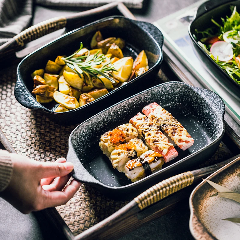 Large Size Ceramic Baking Dish with Two Ears for Home Use Oven Tray Salad Rice Fruit Plate Japanese Style Dinnerware
Large Size Ceramic Baking Dish with Two Ears for Home Use Oven Tray Salad Rice Fruit Plate Japanese Style Dinnerware