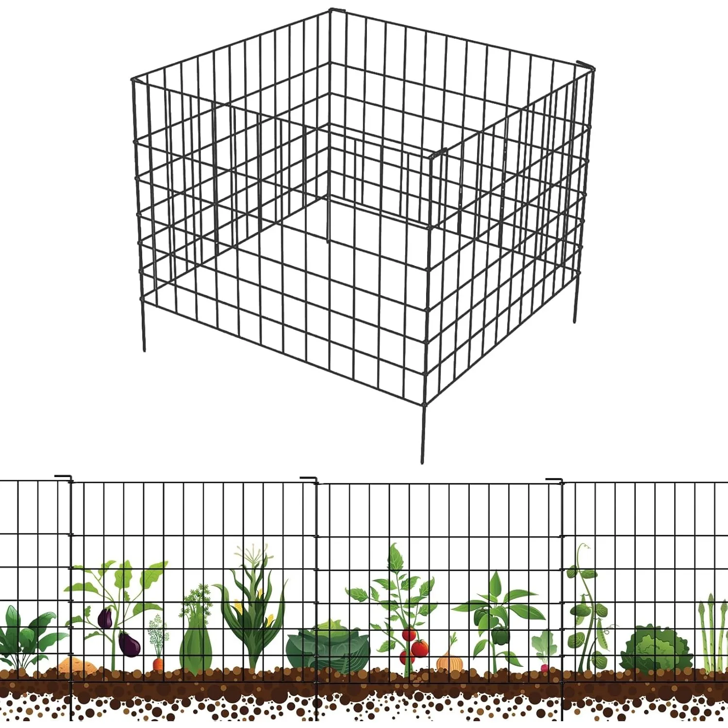 Decorative 4Pcs RustProof NoDig Metal Fence 10ftx24in Animal Barrier Dogs,Rabbits Outdoor,Patio,Yard Black
Decorative 4Pcs RustProof NoDig Metal Fence 10ftx24in Animal Barrier Dogs,Rabbits Outdoor,Patio,Yard Black