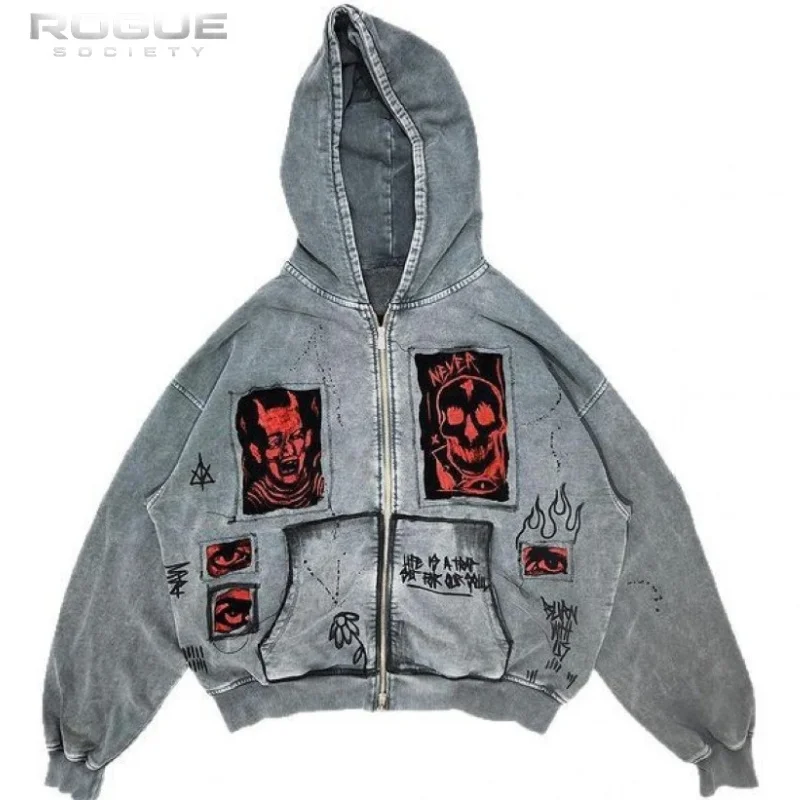 Gothic Wing Cross Print Hoodie Men Y2K ZipUp Floral Scroll Graphic HipHop Casual Streetwear Outerwear Harajuku Sweatshirt Unisex
Gothic Wing Cross Print Hoodie Men Y2K ZipUp Floral Scroll Graphic HipHop Casual Streetwear Outerwear Harajuku Sweatshirt Unisex