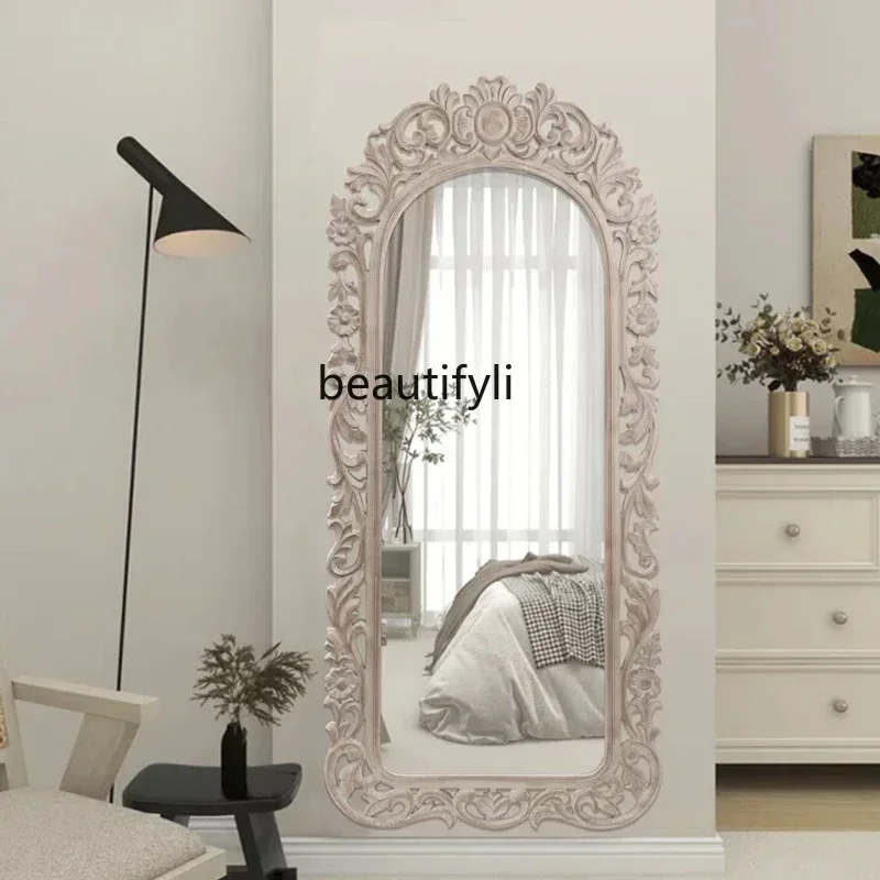 jj z.French light luxury carved living room entrance decorative mirror American retro wall-mounted full-length mirror9338
jj z.French light luxury carved living room entrance decorative mirror American retro wall-mounted full-length mirror9338