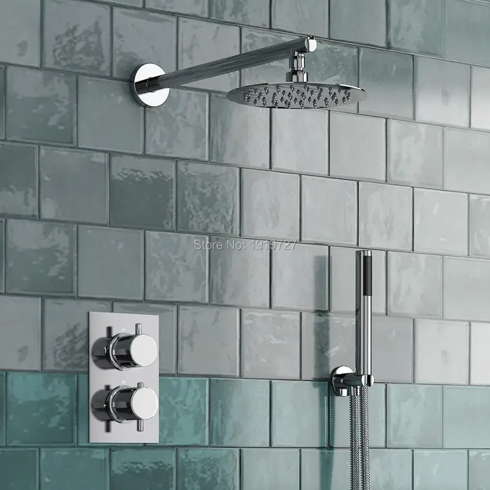 Round Style Concealed Thermostatic Mixer Valve Handheld Bathroom Product Bath Shower Set 2 Dial 2 Way Modern Shower Systems
Round Style Concealed Thermostatic Mixer Valve Handheld Bathroom Product Bath Shower Set 2 Dial 2 Way Modern Shower Systems