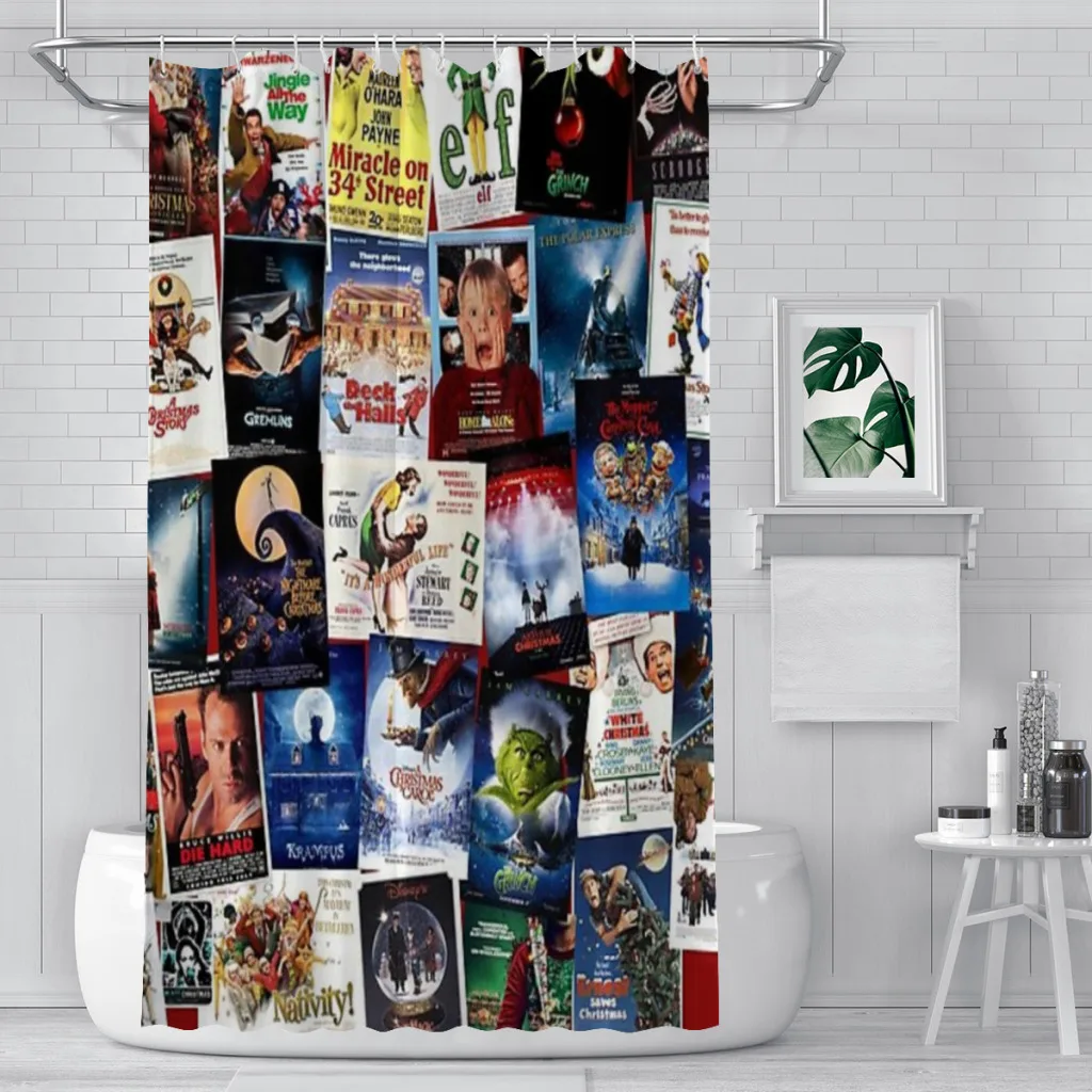 Shower curtain Bathroom Christmas Film Collage decor Modern household Curtain Festival gift
Shower curtain Bathroom Christmas Film Collage decor Modern household Curtain Festival gift