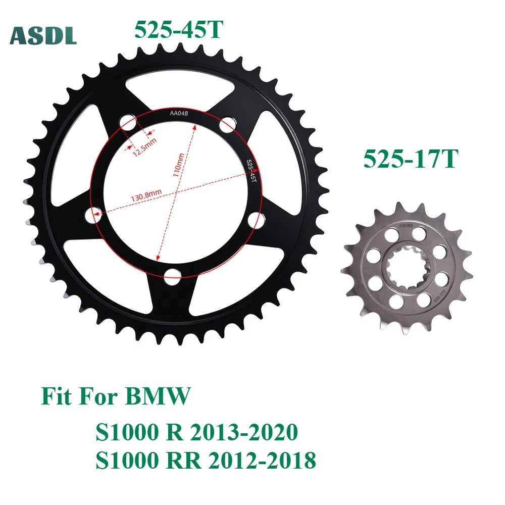 525 Motorcycle Front 17T Rear 45T Sprocket Kit for BMW S1000R 2013-2020 S1000 RR 2012-2018 S1000RR Carburized Steel Gear Wheel
525 Motorcycle Front 17T Rear 45T Sprocket Kit for BMW S1000R 2013-2020 S1000 RR 2012-2018 S1000RR Carburized Steel Gear Wheel