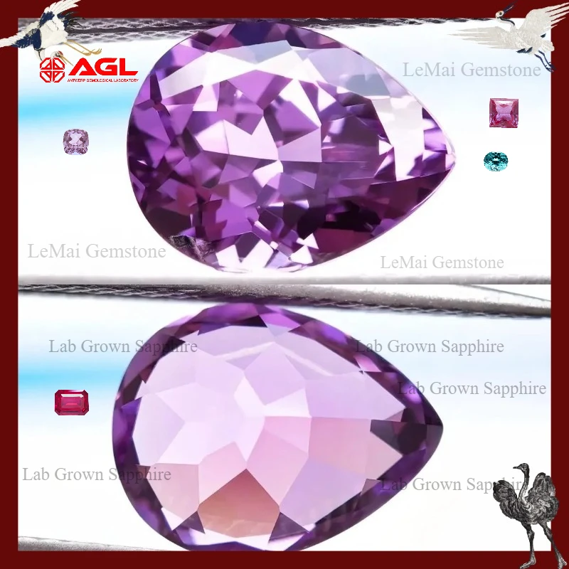 Pear Cut Lab Grown Sapphire purplish red and purplish blue Gemstone
Pear Cut Lab Grown Sapphire purplish red and purplish blue Gemstone