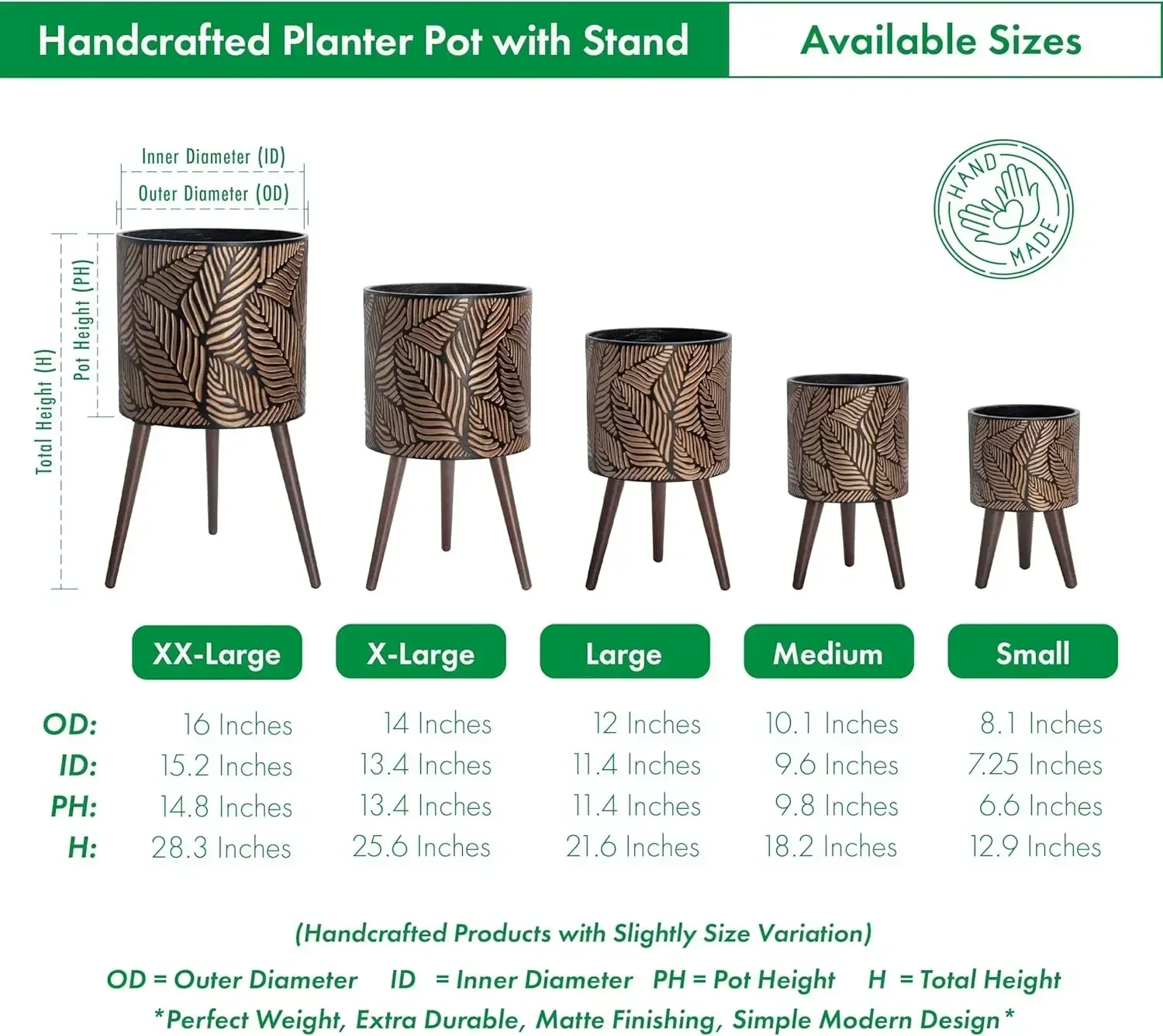 D'vine Dev 12 Inch Planter Pot with Stand, Mid-Century Tall Plant Pot with Legs for Indoor Plants, Large, Bronze/Grey, 88-L-C-6
D'vine Dev 12 Inch Planter Pot with Stand, Mid-Century Tall Plant Pot with Legs for Indoor Plants, Large, Bronze/Grey, 88-L-C-6