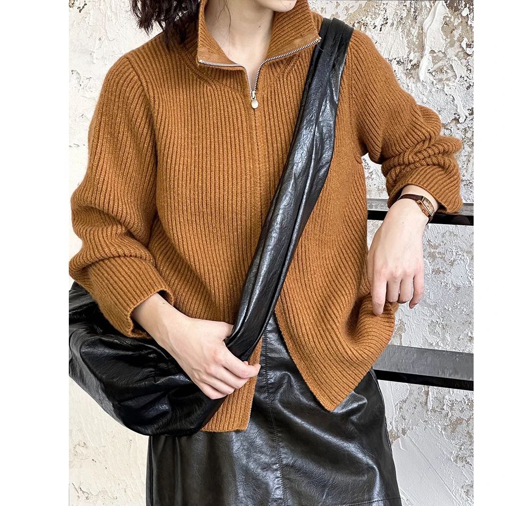 2024 New Women Stand Collar Sweater Long Sleeve Two Zipper Design Cardigans Clothes Tops For Women Winter Sweater Pull Femme
2024 New Women Stand Collar Sweater Long Sleeve Two Zipper Design Cardigans Clothes Tops For Women Winter Sweater Pull Femme