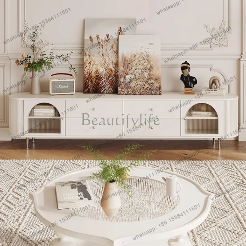 French Retro TV Stand Simple Modern Luxury Wooden Floor Cabinet Creative Cream-Style Living Room Furniture Mueble Para Tv
French Retro TV Stand Simple Modern Luxury Wooden Floor Cabinet Creative Cream-Style Living Room Furniture Mueble Para Tv