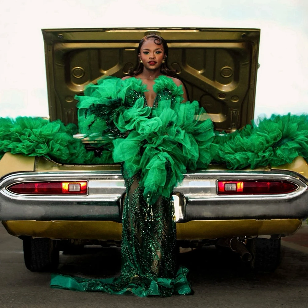 Изумрудно-зеленое вечернее платье без бретелек из тюля с рюшами и вышивкой пайеток, роскошное кружевное вечернее платье русалки с бисером
Изумрудно-зеленое вечернее платье без бретелек из тюля с рюшами и вышивкой пайеток, роскошное кружевное вечернее платье русалки с бисером