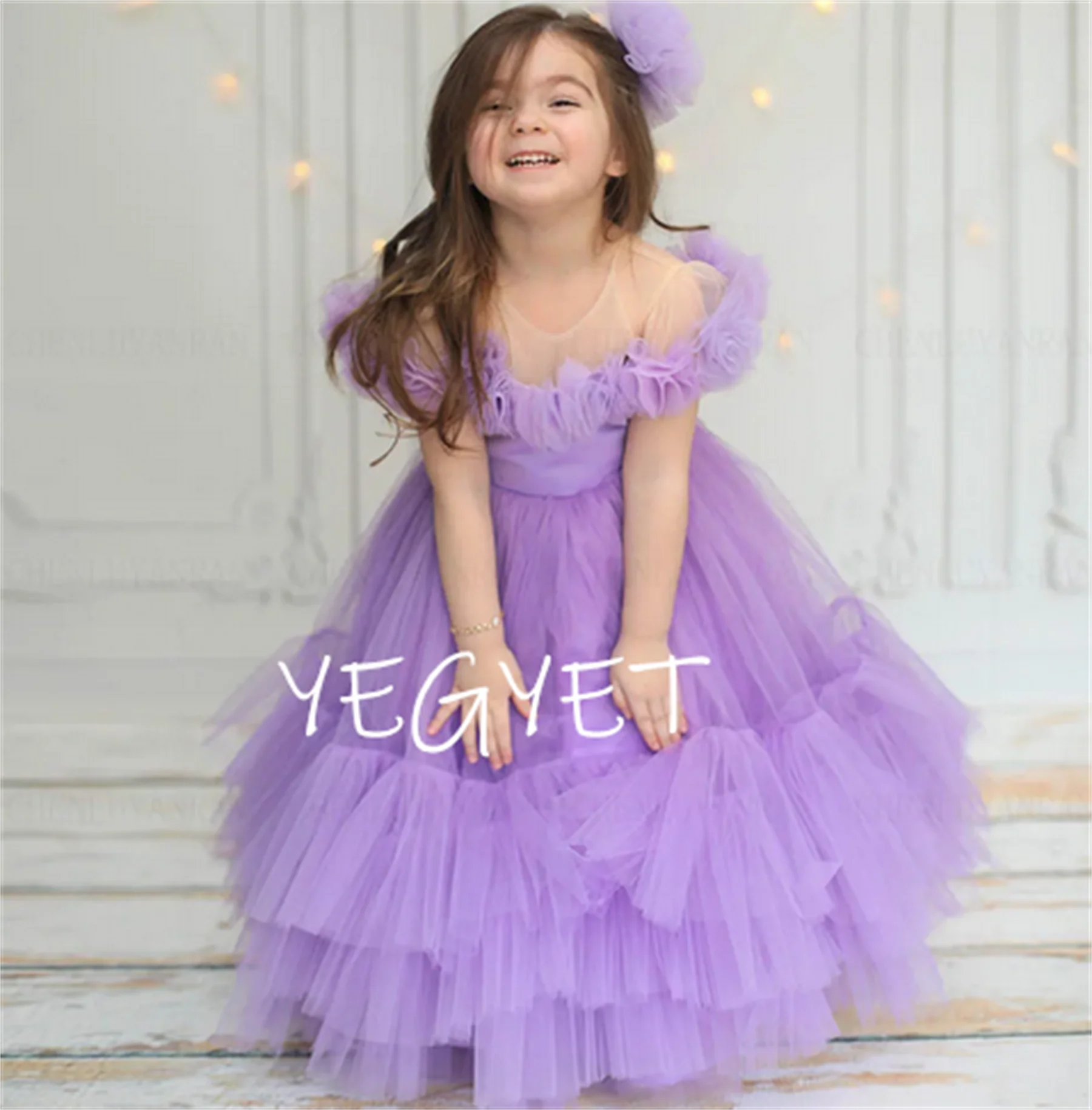 Purple Tulle Flower Girls Dresses 2023 O-Neck A-Line Puffy Kids Wedding Party Dress Short Sleeves Bow Cute Girl Princess Gowns
Purple Tulle Flower Girls Dresses 2023 O-Neck A-Line Puffy Kids Wedding Party Dress Short Sleeves Bow Cute Girl Princess Gowns