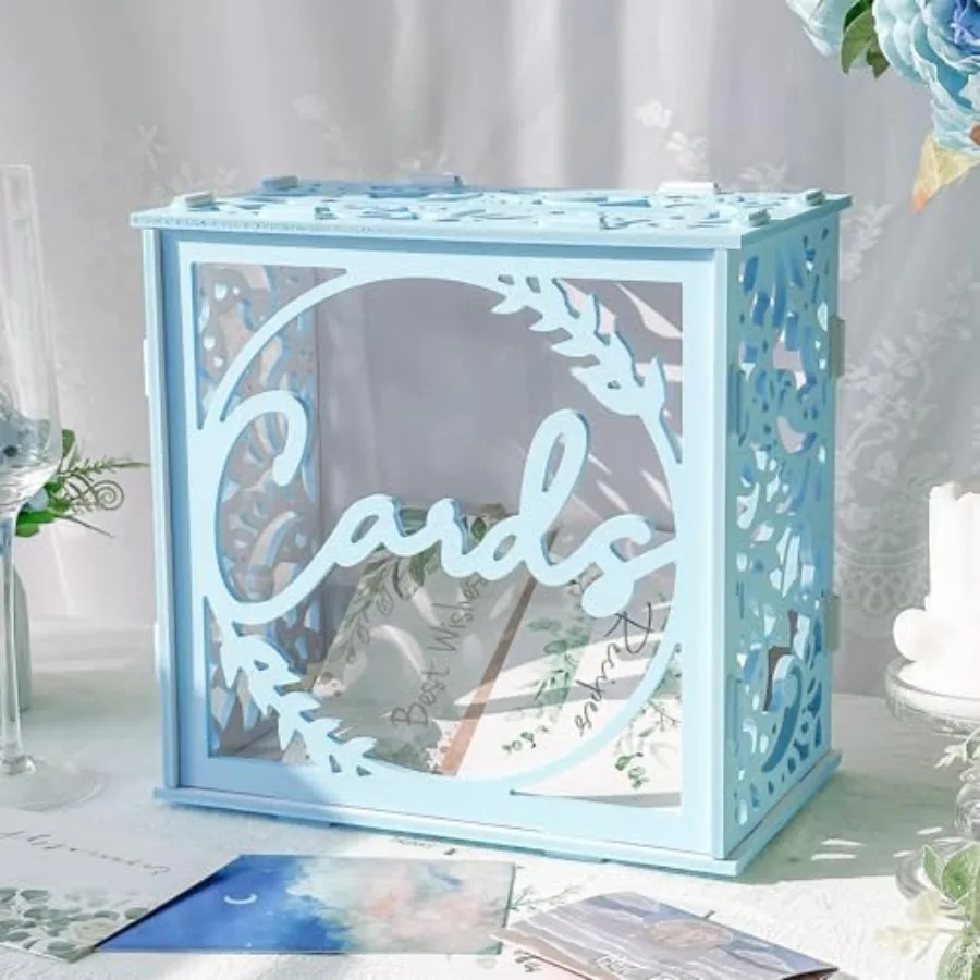 Blue Wedding Card Box wit Acrylic ow, PVC Gift Card Box Wedding rations Receon, Env Money Gift Boxes Party Baby Sower Anniver
Blue Wedding Card Box wit Acrylic ow, PVC Gift Card Box Wedding rations Receon, Env Money Gift Boxes Party Baby Sower Anniver