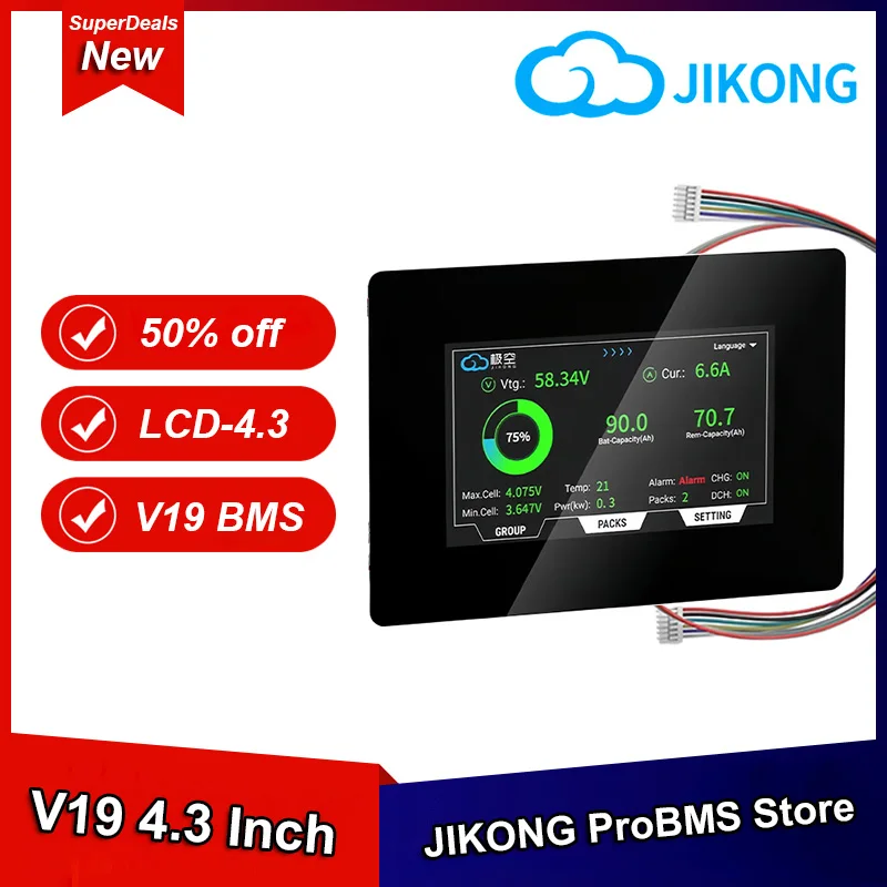 JIKONG 4.3 Inch Display LCD JK BMS Screen TFT Touch Display For V19 JKBMS Smart BMS 9-36V Multi-Language Battery Monitor 4.3 LCD
JIKONG 4.3 Inch Display LCD JK BMS Screen TFT Touch Display For V19 JKBMS Smart BMS 9-36V Multi-Language Battery Monitor 4.3 LCD
