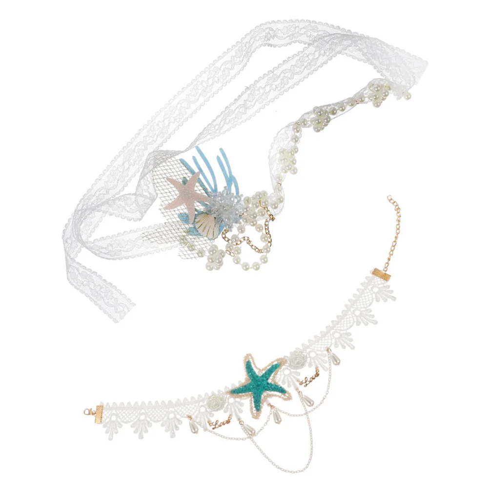 Coral Shell Headdress White Lace Pearl Hairb Stylish Necklace Headwear Beach Party Delicate Props Gift
Coral Shell Headdress White Lace Pearl Hairb Stylish Necklace Headwear Beach Party Delicate Props Gift