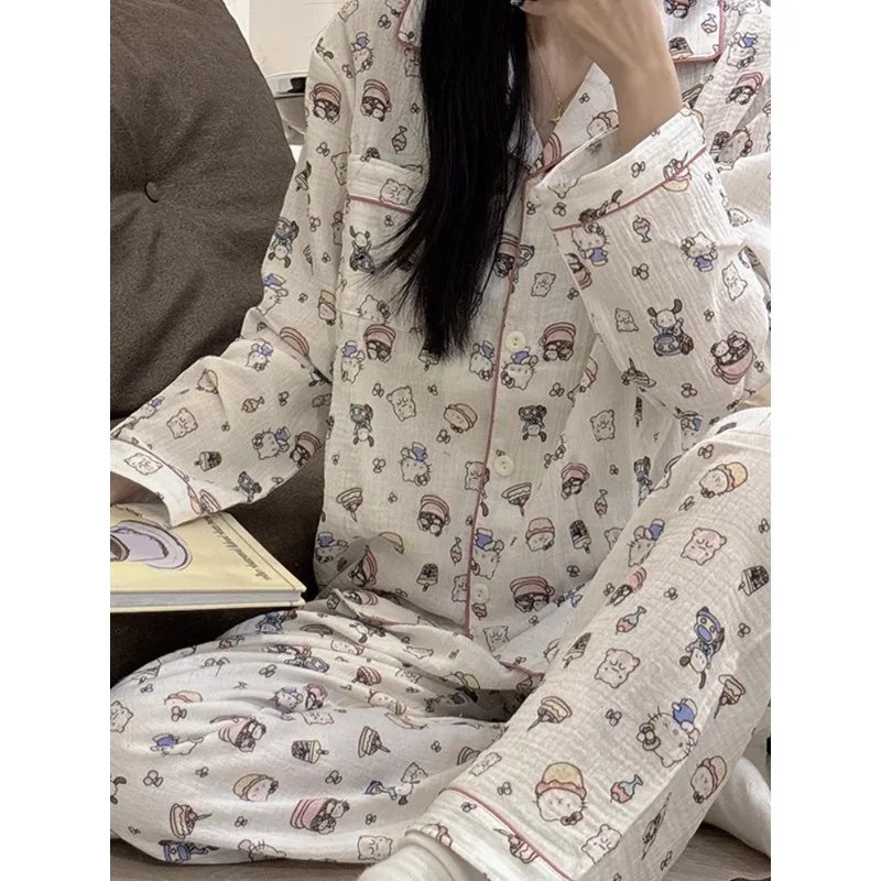 Hello Kitty cartoon cotton pajamas, women's casual loungewear, Sanrio pajamas two-piece set, cartoon cute loungewear set
Hello Kitty cartoon cotton pajamas, women's casual loungewear, Sanrio pajamas two-piece set, cartoon cute loungewear set