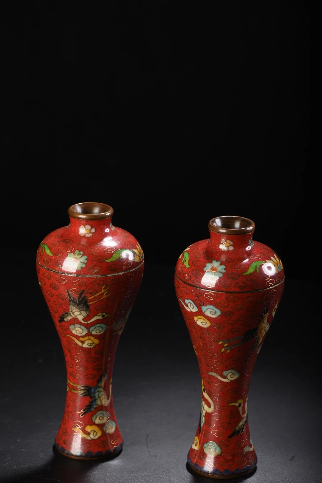 8"Tibetan Temple Collection Old Bronze Cloisonne Enamel Cloud Crane Plum Blossom Bottle Vase A Pair Amass wealth Ornaments
8"Tibetan Temple Collection Old Bronze Cloisonne Enamel Cloud Crane Plum Blossom Bottle Vase A Pair Amass wealth Ornaments