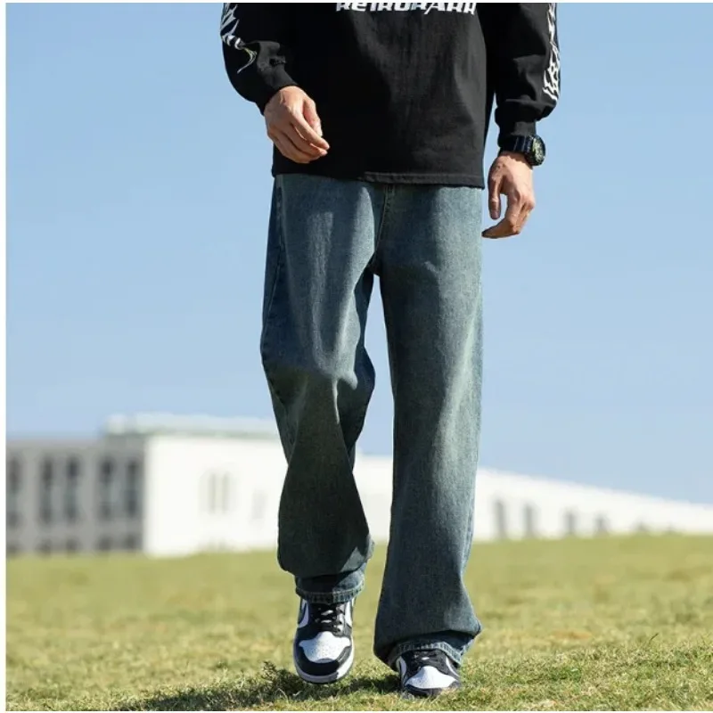 Washed jeans Men's spring American wide leg casual pants pure cotton loose straight leg long pants size 3XL
Washed jeans Men's spring American wide leg casual pants pure cotton loose straight leg long pants size 3XL