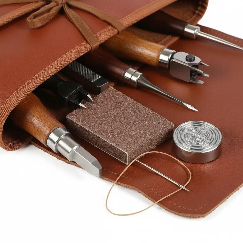 72 PCS Leather Crafting Supplies 10x6x2 Inch For DIY Projects Hobbyist Workshops Professional Studios, Portable Storage Bag Engraving Punching Hand Stitching Stamping Sanding Equipment Professional Manual Set
72 PCS Leather Crafting Supplies 10x6x2 Inch For DIY Projects Hobbyist Workshops Professional Studios, Portable Storage Bag Engraving Punching Hand Stitching Stamping Sanding Equipment Professional Manual Set