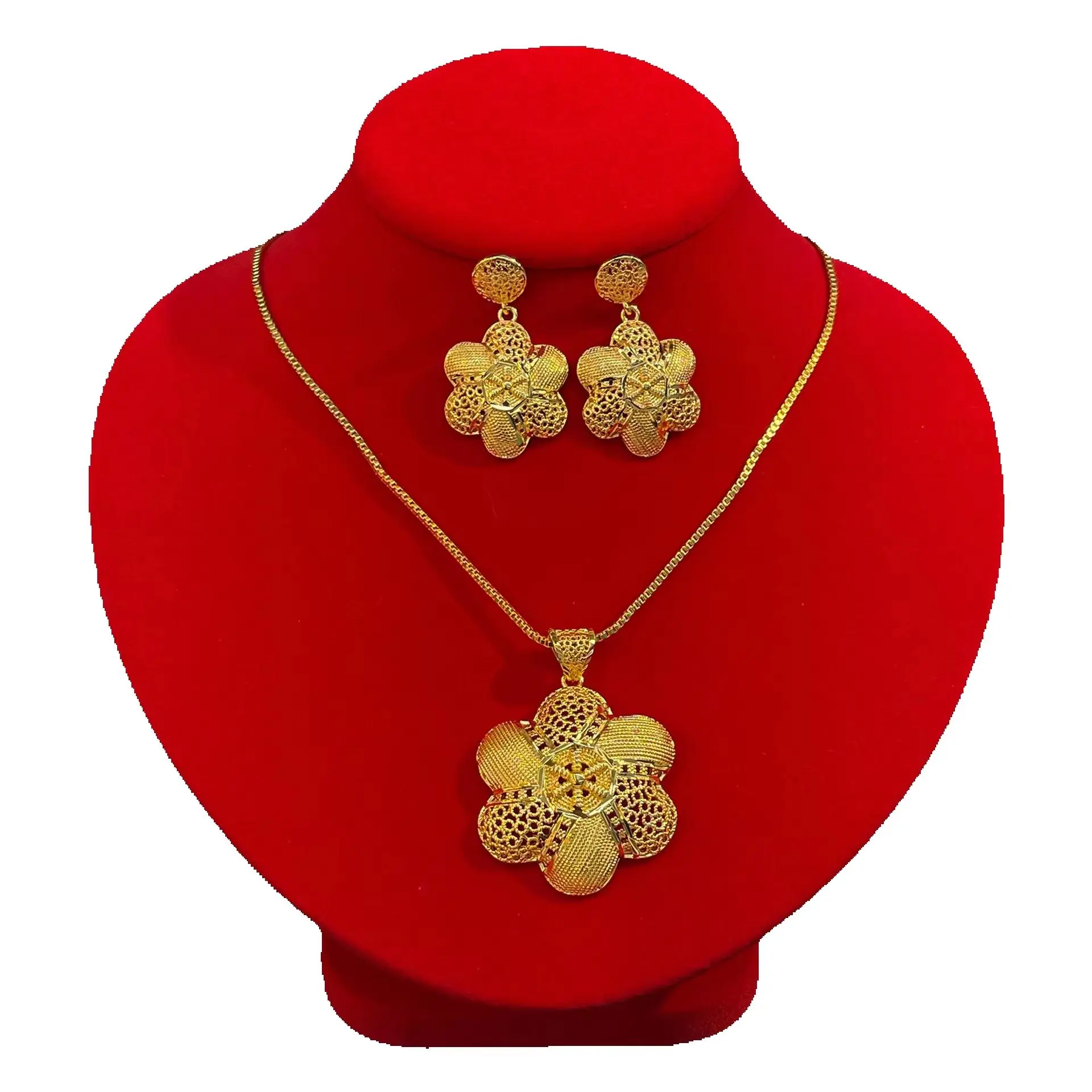 New Fashion High-End Dubai 24K Gold Plated Necklace and Earrings, Exquisite Wedding Party Jewelry Set for Beloved 222
New Fashion High-End Dubai 24K Gold Plated Necklace and Earrings, Exquisite Wedding Party Jewelry Set for Beloved 222
