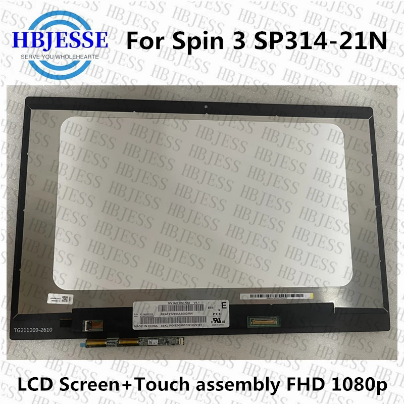 Original For Acer Spin 3 SP314-21 SP314-21N Series Laptop Touch LCD Screen Matrix Replacement LED 2-in-1 Assembly No Frame
Original For Acer Spin 3 SP314-21 SP314-21N Series Laptop Touch LCD Screen Matrix Replacement LED 2-in-1 Assembly No Frame