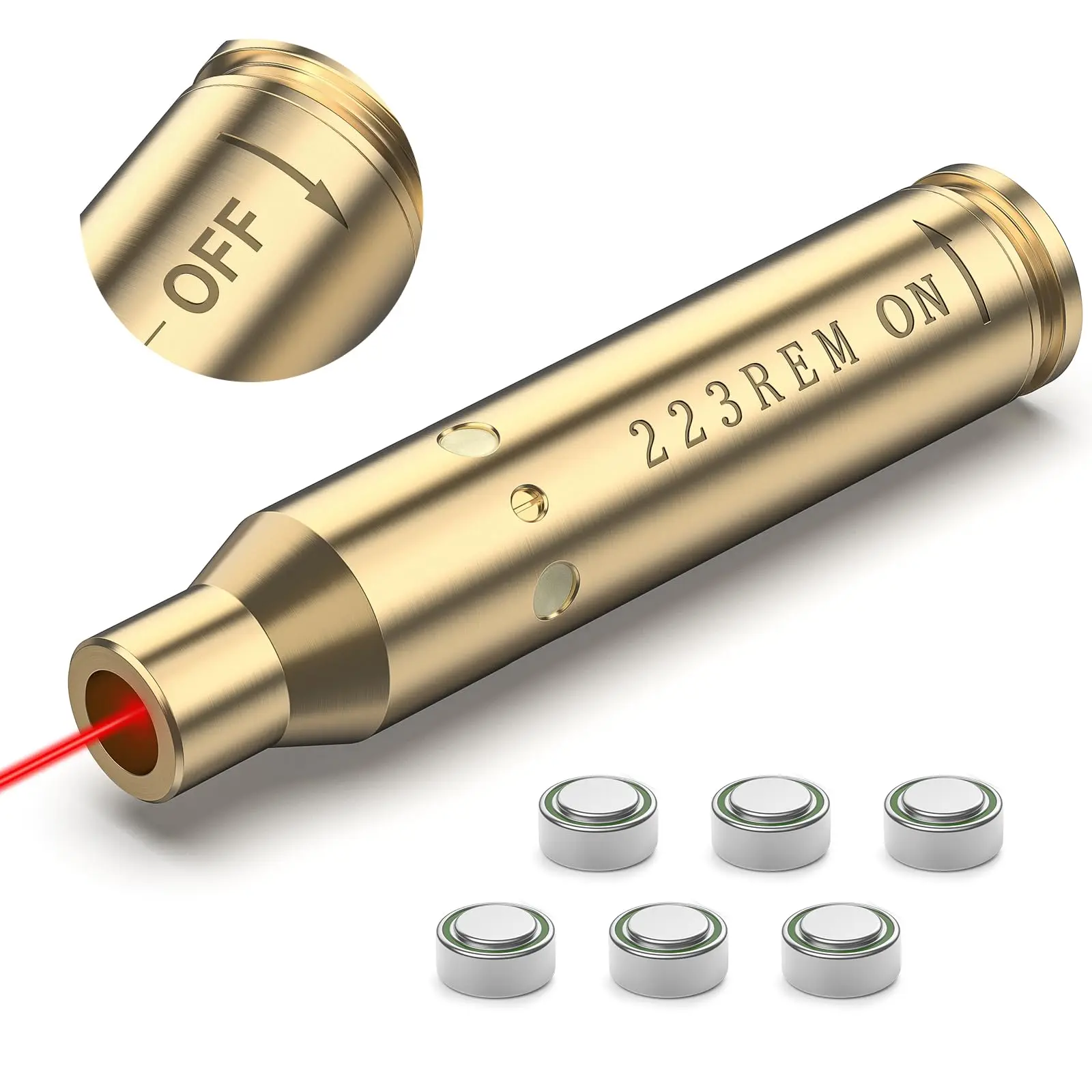 Bore Sight Laser 223 5.56mm Red Laser Bore Sight with ON/OFF Switch and 2 Sets of Batteries For Zeroing With metal box packaging
Bore Sight Laser 223 5.56mm Red Laser Bore Sight with ON/OFF Switch and 2 Sets of Batteries For Zeroing With metal box packaging