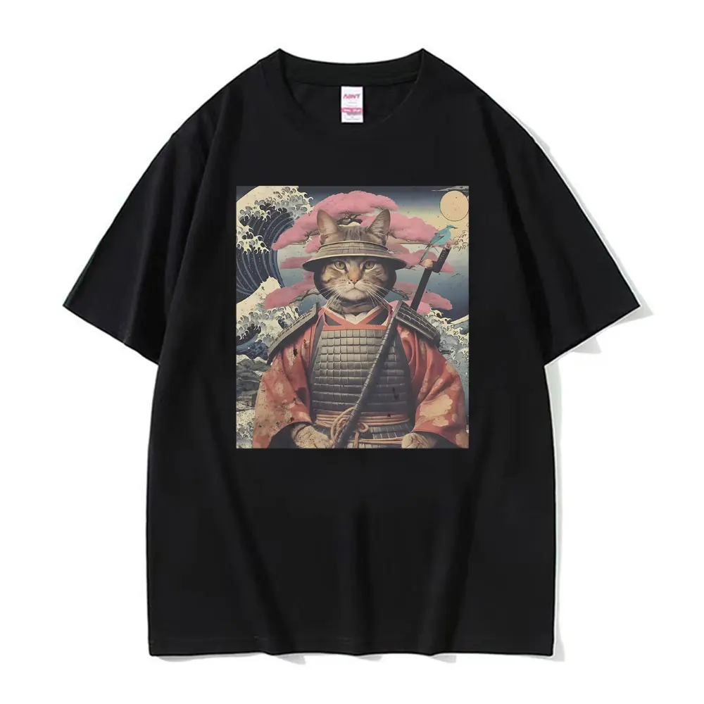 Забавная японская футболка с волнистым рисунком в стиле ретро, футболка с изображением кошачьего воина, лето 2025, мужская и женская футболка с юмористическим творчом из чистого хлопка
Забавная японская футболка с волнистым рисунком в стиле ретро, футболка с изображением кошачьего воина, лето 2025, мужская и женская футболка с юмористическим творчом из чистого хлопка