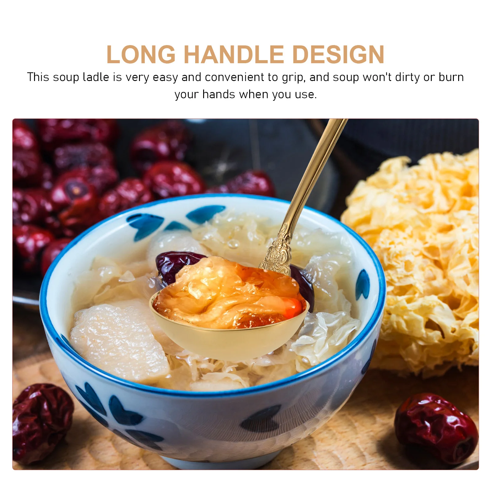 Large Golden Soup Ladle Stainless Steel Ladle Spoon for Serving Gravy Hot Pot Multi-Function Kitchen Utensil Ladles for Cooking
Large Golden Soup Ladle Stainless Steel Ladle Spoon for Serving Gravy Hot Pot Multi-Function Kitchen Utensil Ladles for Cooking