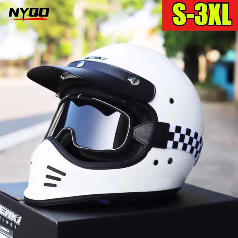 Мотошлем NENKI с заостренным козырьком, персонализированный, ретро, полнолицевой, из стекловолокна, всесезонный, открытый шлем (헬멧 반모)
Мотошлем NENKI с заостренным козырьком, персонализированный, ретро, полнолицевой, из стекловолокна, всесезонный, открытый шлем (헬멧 반모)