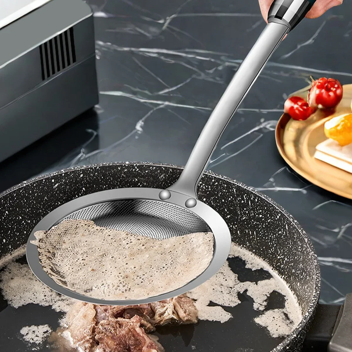 304 Stainless Steel Fine Mesh Skimmer Spoon Fat Skimmer Spoon Hot Pot Filter Scoop Kitchen Gadgets Strainer Colanders Sink plug
304 Stainless Steel Fine Mesh Skimmer Spoon Fat Skimmer Spoon Hot Pot Filter Scoop Kitchen Gadgets Strainer Colanders Sink plug