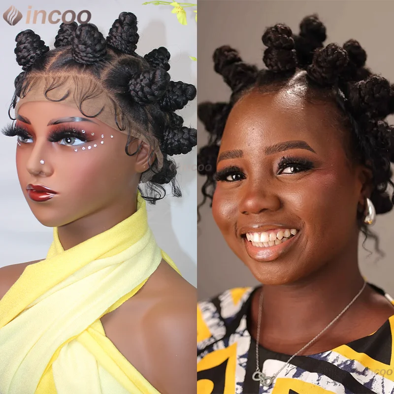 16" Synthetic Full Lace Braided Wig for Black Women Bantu Knots Cornrow Braids Lace Wigs With Baby Hair Knotless Box Braids
16" Synthetic Full Lace Braided Wig for Black Women Bantu Knots Cornrow Braids Lace Wigs With Baby Hair Knotless Box Braids
