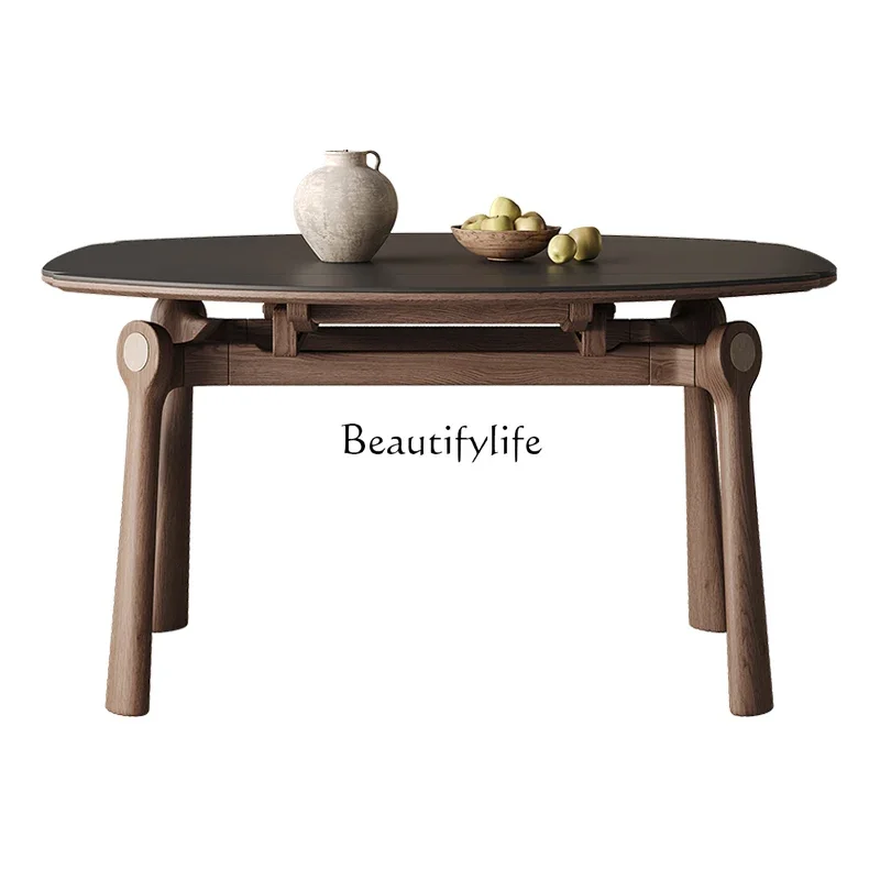 Light luxury retractable matt rock slab solid wood dining table modern simple square and round dual-purpose
Light luxury retractable matt rock slab solid wood dining table modern simple square and round dual-purpose