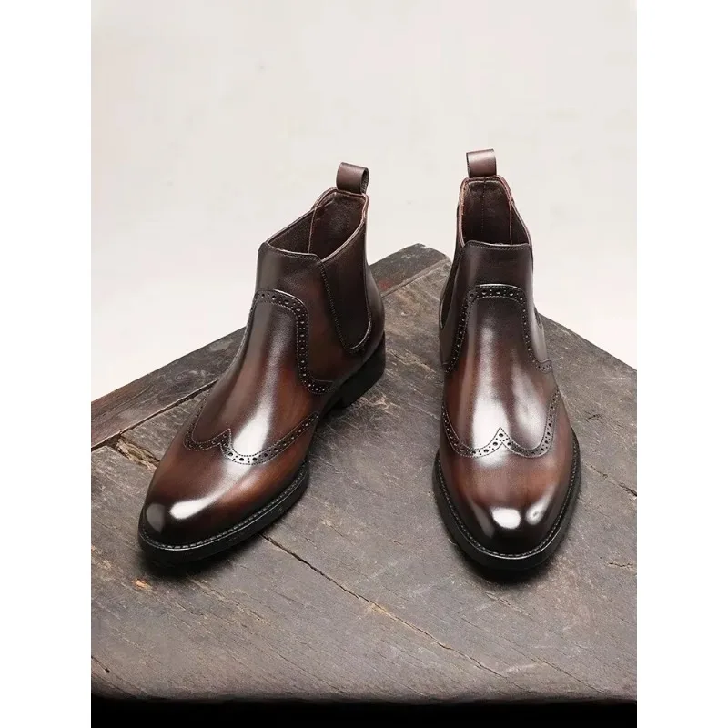 Spring and Autumn New Business Dress Men's Boots Pointed Leather Trend High Top Leather Boots Men's Shoes
Spring and Autumn New Business Dress Men's Boots Pointed Leather Trend High Top Leather Boots Men's Shoes