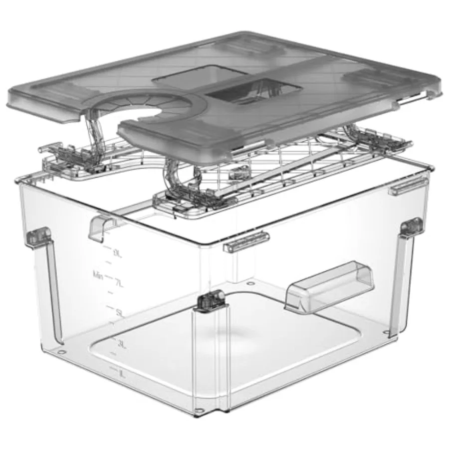 Sous Vide Container with Lid and Built-in Rack Double-Door Design 11.6 QT Sous Vide Containers Grey Sous Vide Pot for Most Sous
Sous Vide Container with Lid and Built-in Rack Double-Door Design 11.6 QT Sous Vide Containers Grey Sous Vide Pot for Most Sous