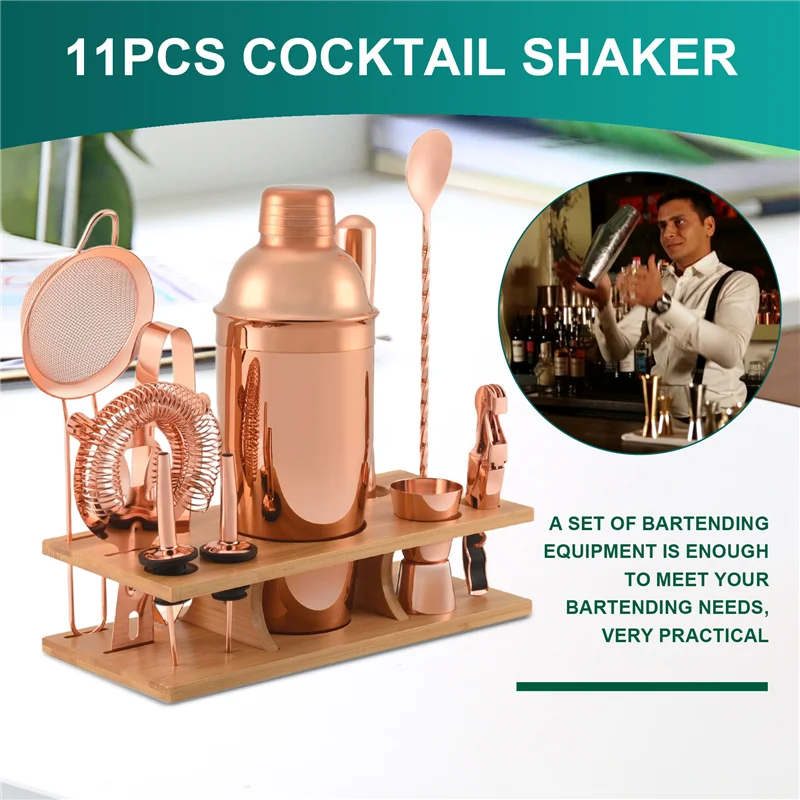 HGSW-11 Pcs 750ML Cocktail Shaker Y Shiny Stainless Steel British Cocktail Shaker Set Rose Gold Color
HGSW-11 Pcs 750ML Cocktail Shaker Y Shiny Stainless Steel British Cocktail Shaker Set Rose Gold Color