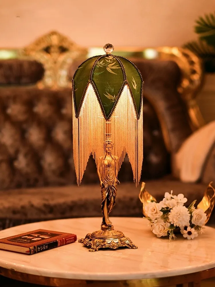 High end customized French retro all copper desk lamp, American living room decoration, bedroom bedside lamp
High end customized French retro all copper desk lamp, American living room decoration, bedroom bedside lamp